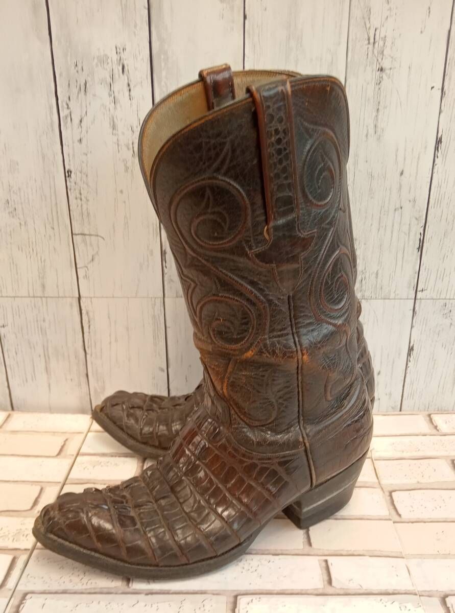 Lucchese ルケーシー ブーツ ウエスタンブーツ L 634104 E クロコダイル カイマン 27 0 cm ブラウン系