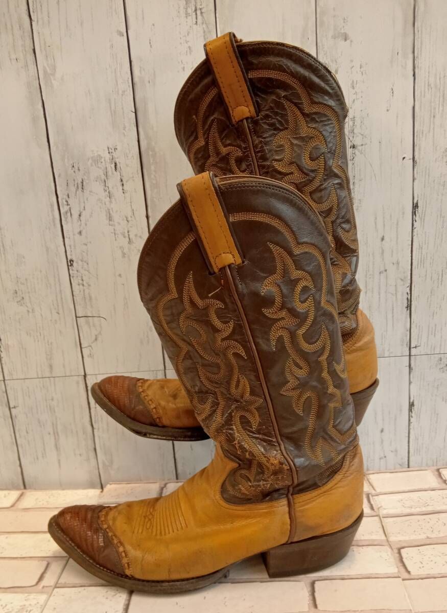 TONY LAMA トニーラマ ブーツ ウエスタンブーツ 6243 トゥ リザードカウ 27 0 cm ブラウン系