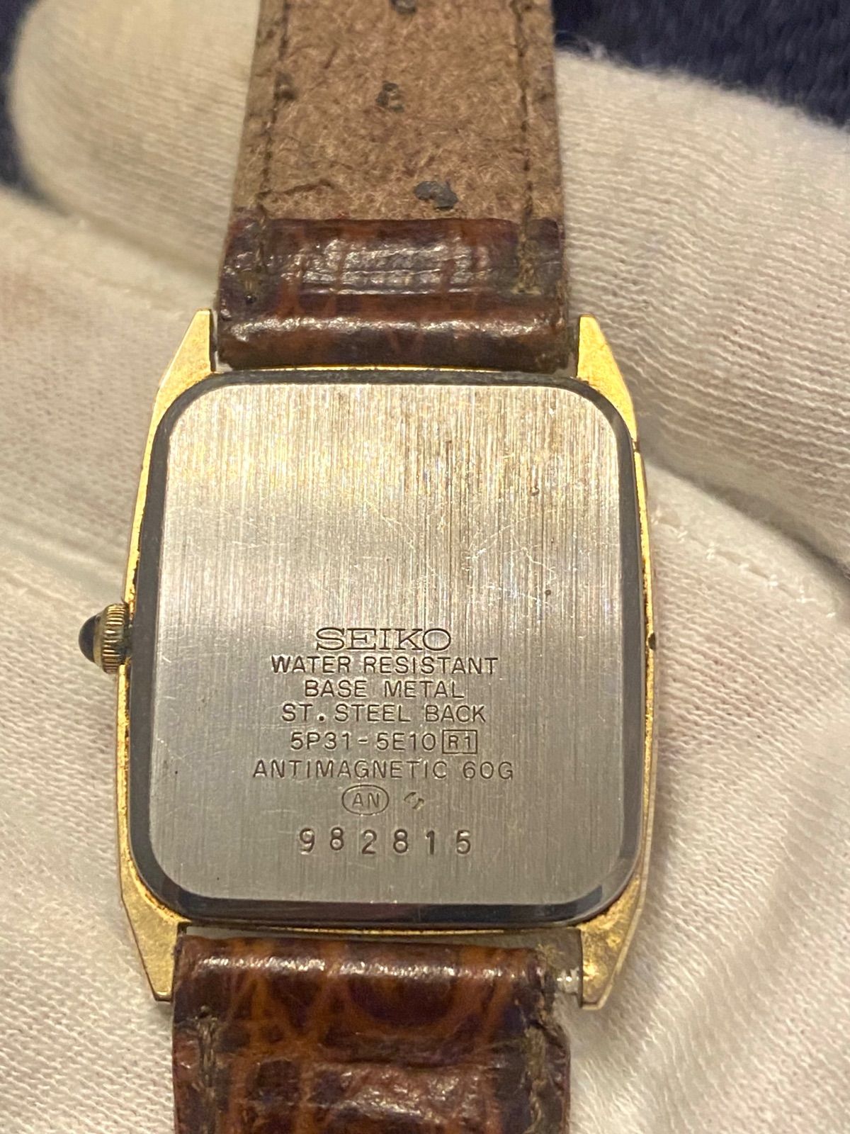 クォーツ 希少・稼動品SEIKO セイコー5P31-5E10 スクエア レア 腕時計 