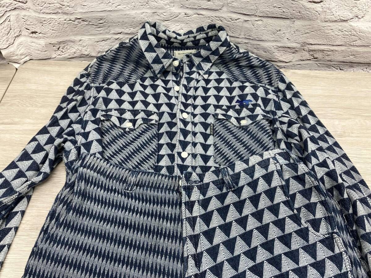 MAISON KITSUNE × BLUE セットアップ 表記サイズ3 ブルー ワイドデニム スキニーパンツ