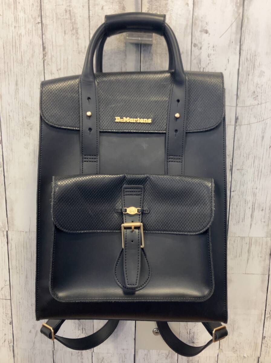 Dr.Martens ドクターマーチン ブラック レザー リュック 使用感有