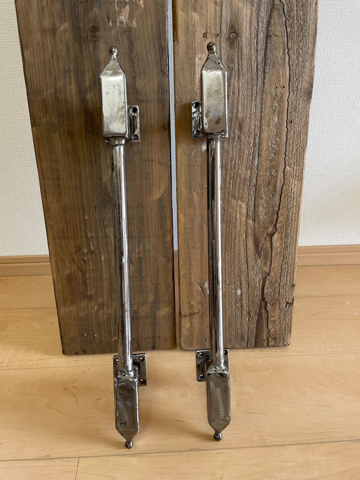 アイアン家具 雑貨 取手 ドアノブ ドアハンドル 扉用等 2本セット アイアンバー