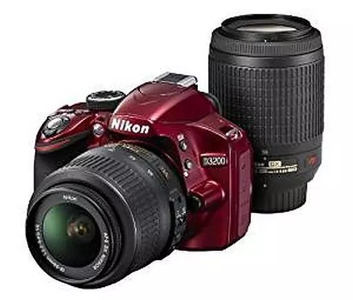 カメラ Nikon デジタル一眼レフカメラ D 3200 ダブルズームキット 2416万画素 レッド