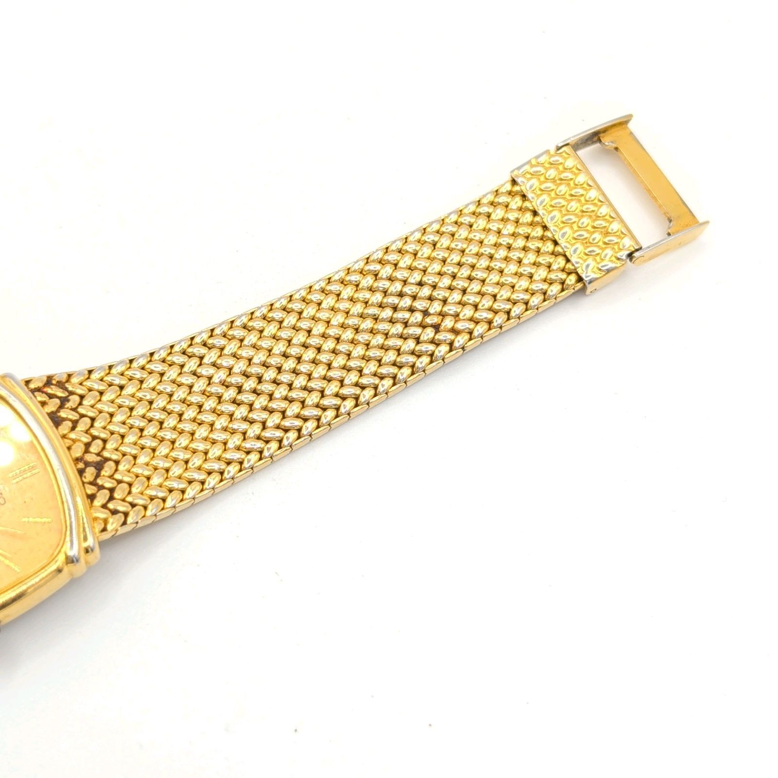SEIKO Dolce 7741-5110 Watch QZ Ladies Round Gold dial square Y2K