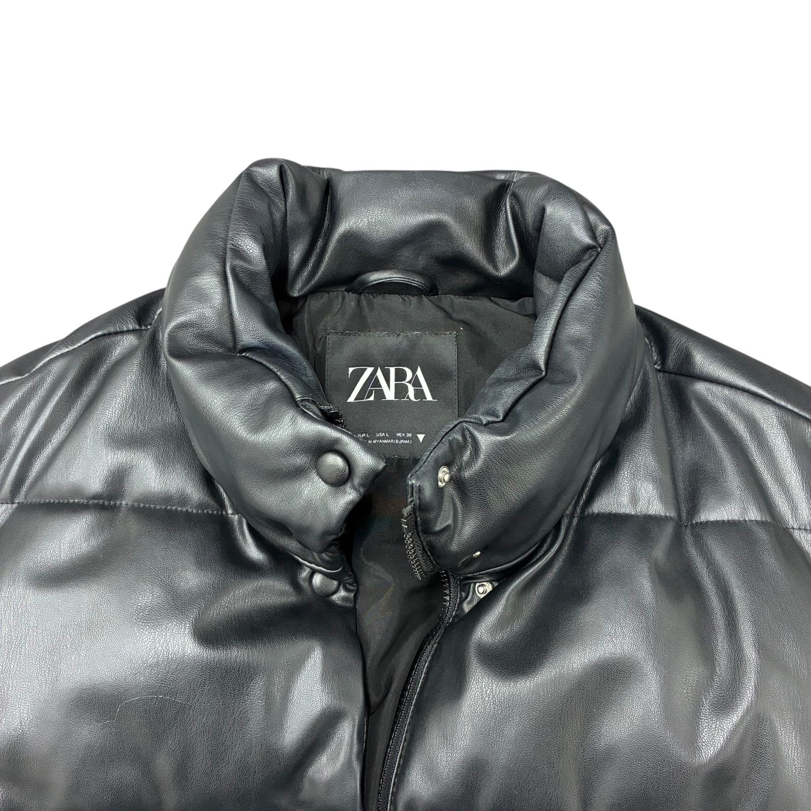 即日発送可能】 ZARA レザーダウンジャケット - メルカリ