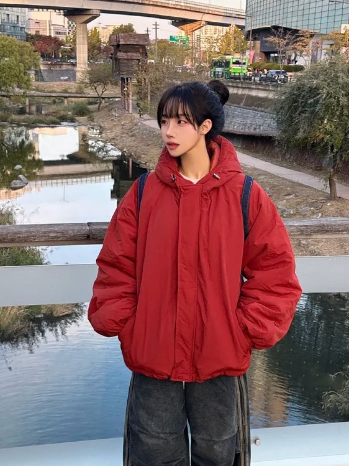 カジャ オーバーサイズ フーディー ダウンジャケット (冬新作