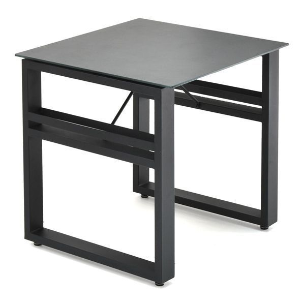 収納付きダイニングテーブル 約幅70 cm ダークグレー 組立品