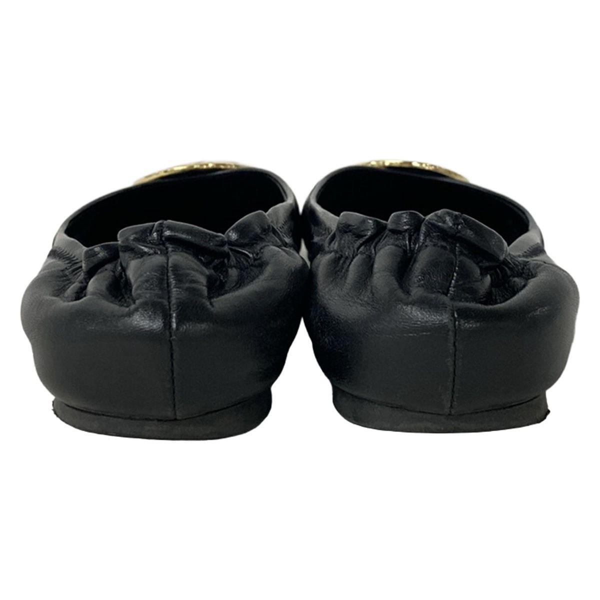 TORY BURCH(トリーバーチ) フラットシューズ レディース - 黒×ゴールド