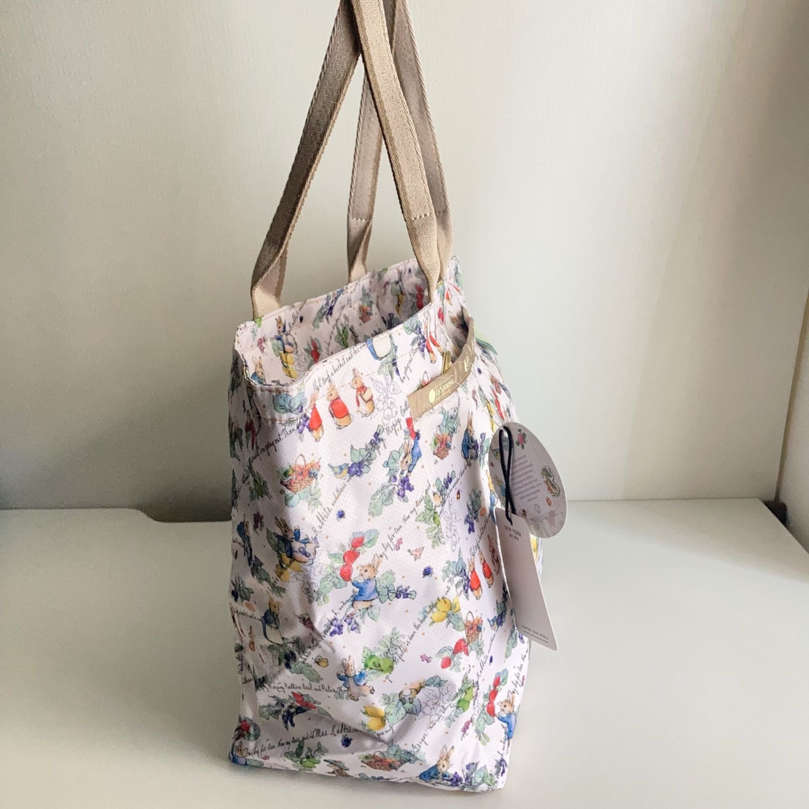 レスポートサック ピーターラビット トートバッグ 大容量 ポーチ付き