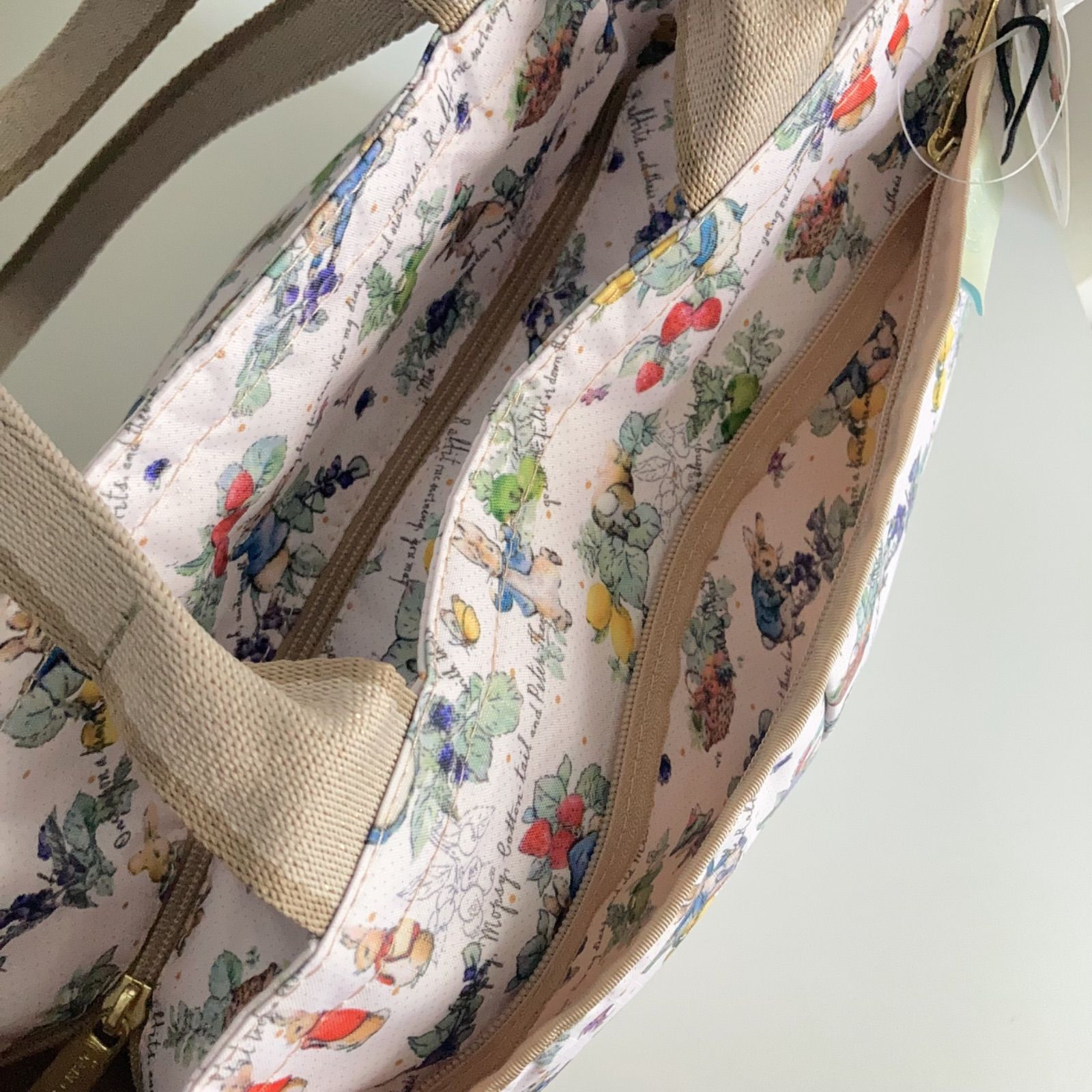 レスポートサック ピーターラビット トートバッグ 大容量 ポーチ付き