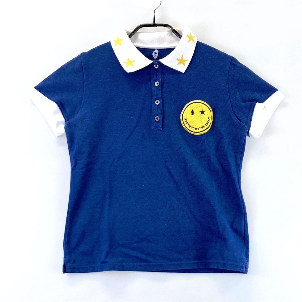 サイズ 1 V 12 ヴィトゥエルヴ 半袖ポロシャツ ブルー系 ゴルフウェア レディース ストスト
