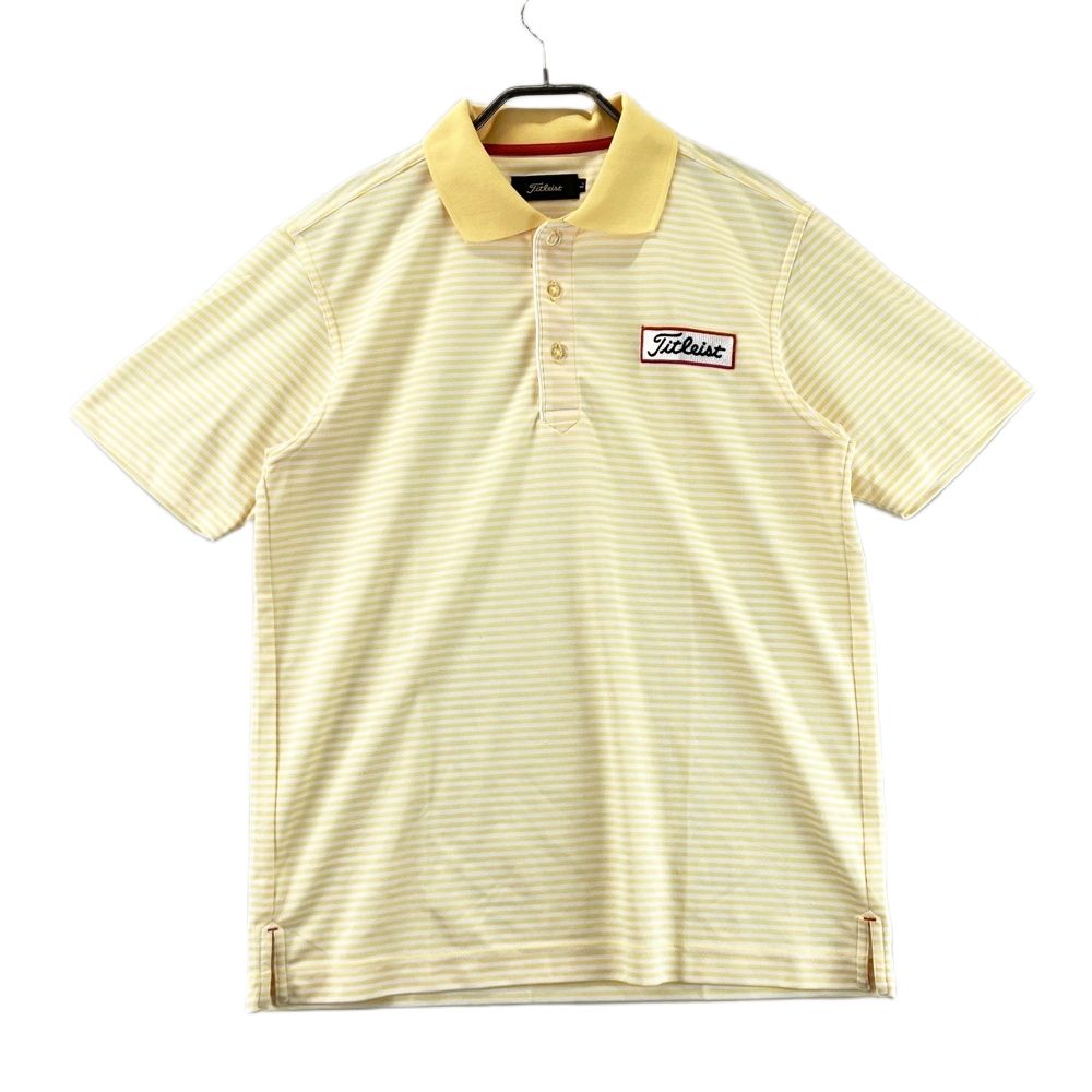 サイズ：L TITLEIST タイトリスト 半袖ポロシャツ ボーダー柄 イエロー