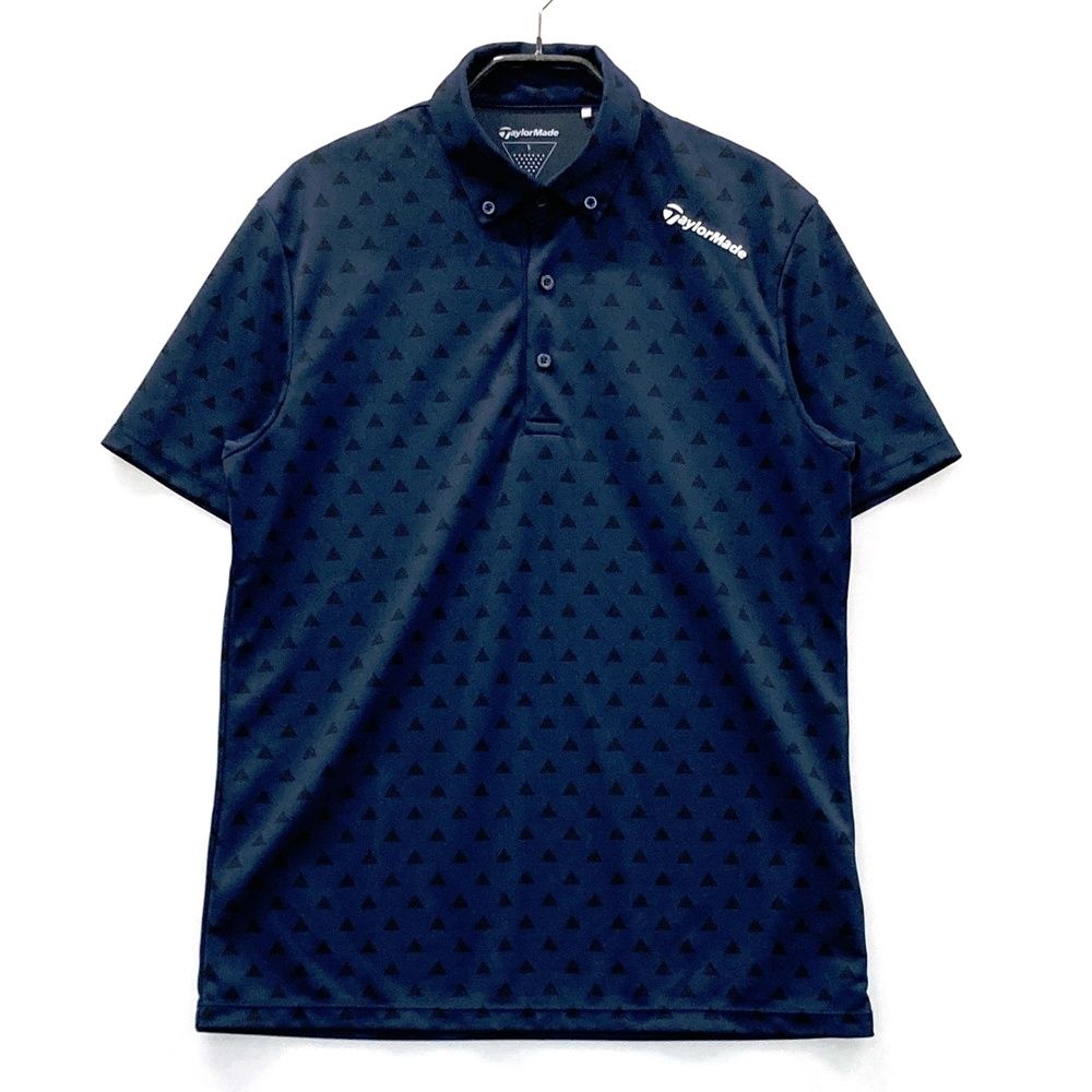 サイズ：S TAYLOR MADE テーラーメイド 半袖ポロシャツ 総柄 ネイビー