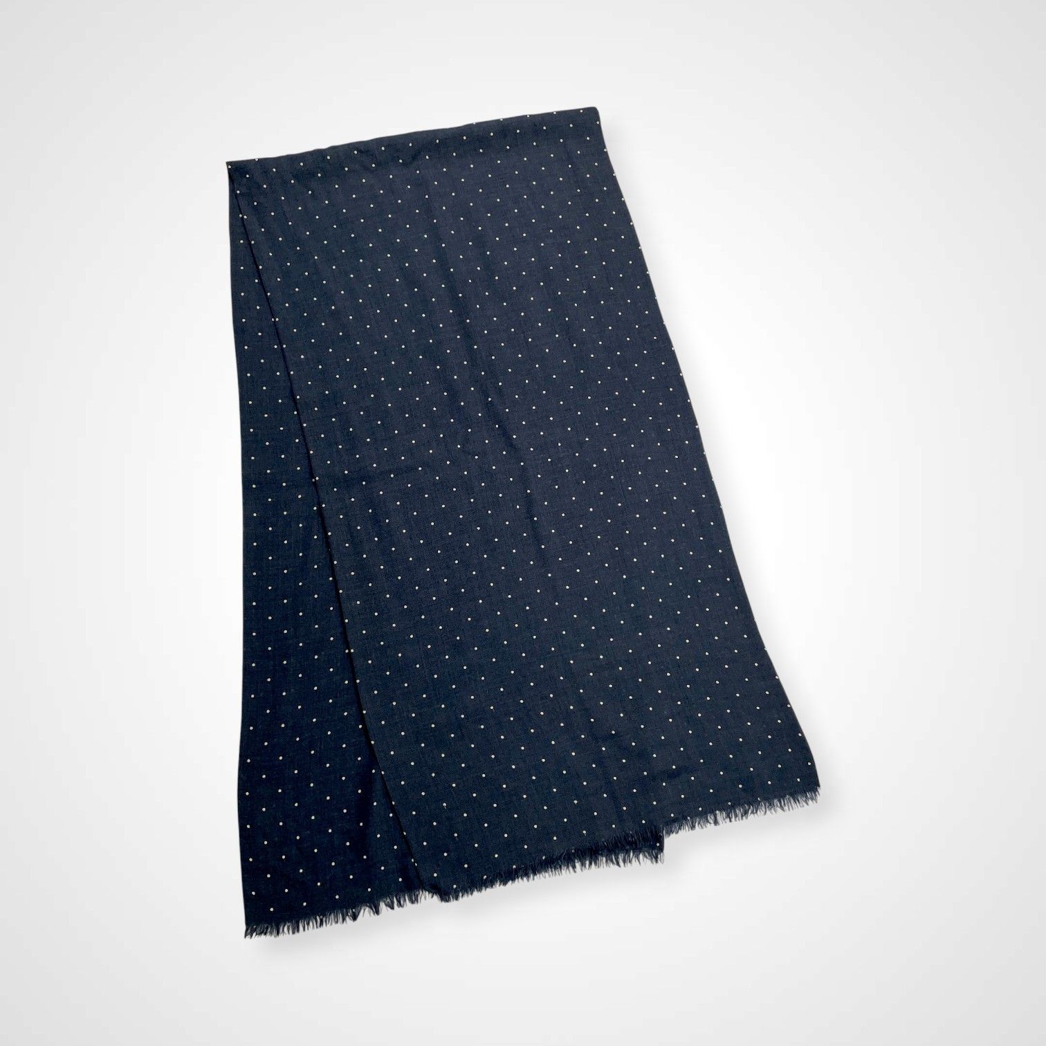 DRAKE S ドレイクス polka dot stall ウール×シルク ネイビー SIZE