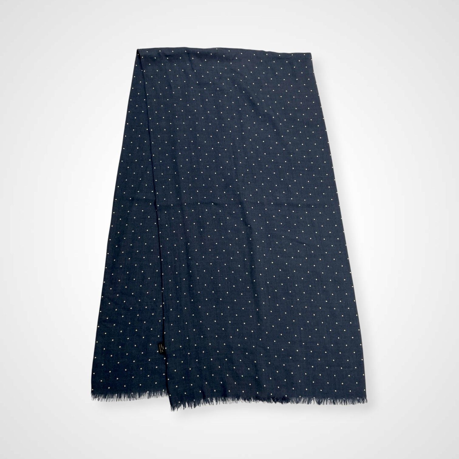 DRAKE'S ドレイクス / polka dot stall ウール×シルク ネイビー SIZE