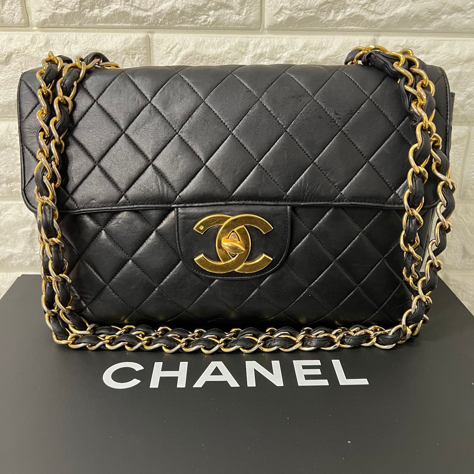 マトラッセ30 ラムスキン 超美品】 シャネル デカマトラッセ 30 ラムスキン チェーン ショルダー