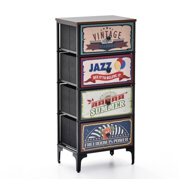 ターンチェスト 4段 ダークブラウン 組立品