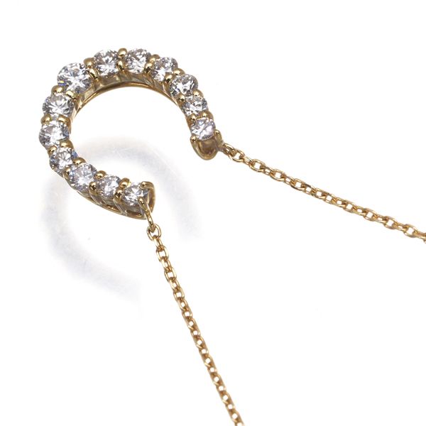 ダイヤ ダイヤモンド 0.30ct ホースシュー ネックレス K18YG #182154