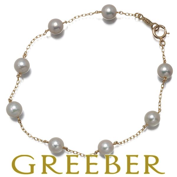 ミキモト ブレスレット 真珠 5 8 6 0 mm ステーション K 14 YG 182896