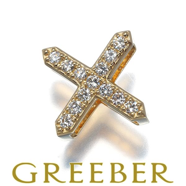 ダイヤ ダイヤモンド 0 28 ct クロス ペンダントトップ K 18 YG 182710