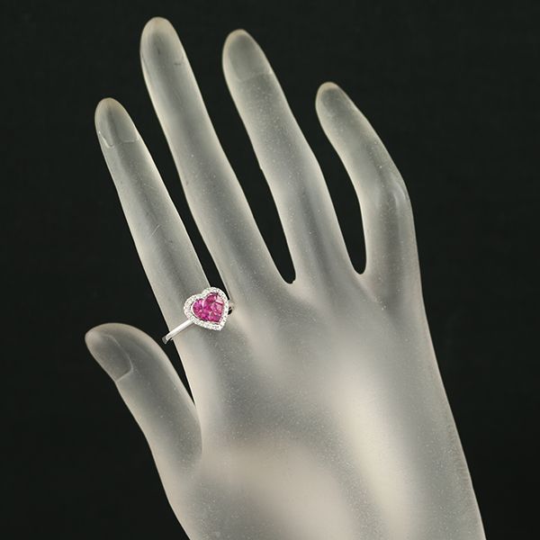 本日のみお値下げ K18WG ピアス ルビーミステリーセッティング 美品 K18PG ルビー ミステリーセッティング リング RB 約0.4