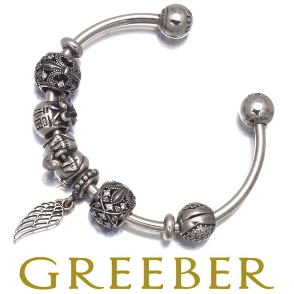 パンドラ ブレスレット キュービックジルコニア バングル シルバー 925 箱 182978