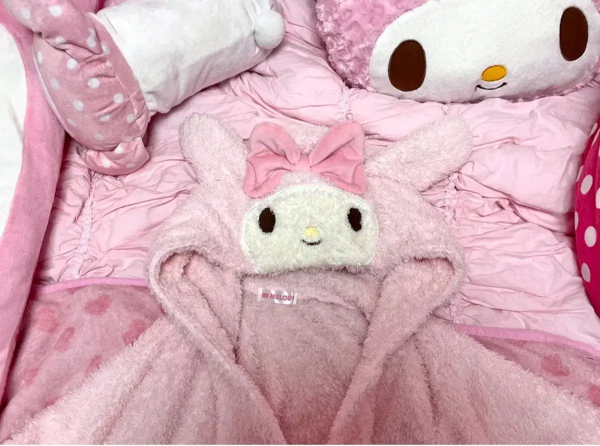 マイメロディ ライトピンク ウール モコモコ パジャマ フード トップス ヴィンテージ 姫ギャル ルームウェア サンリオ