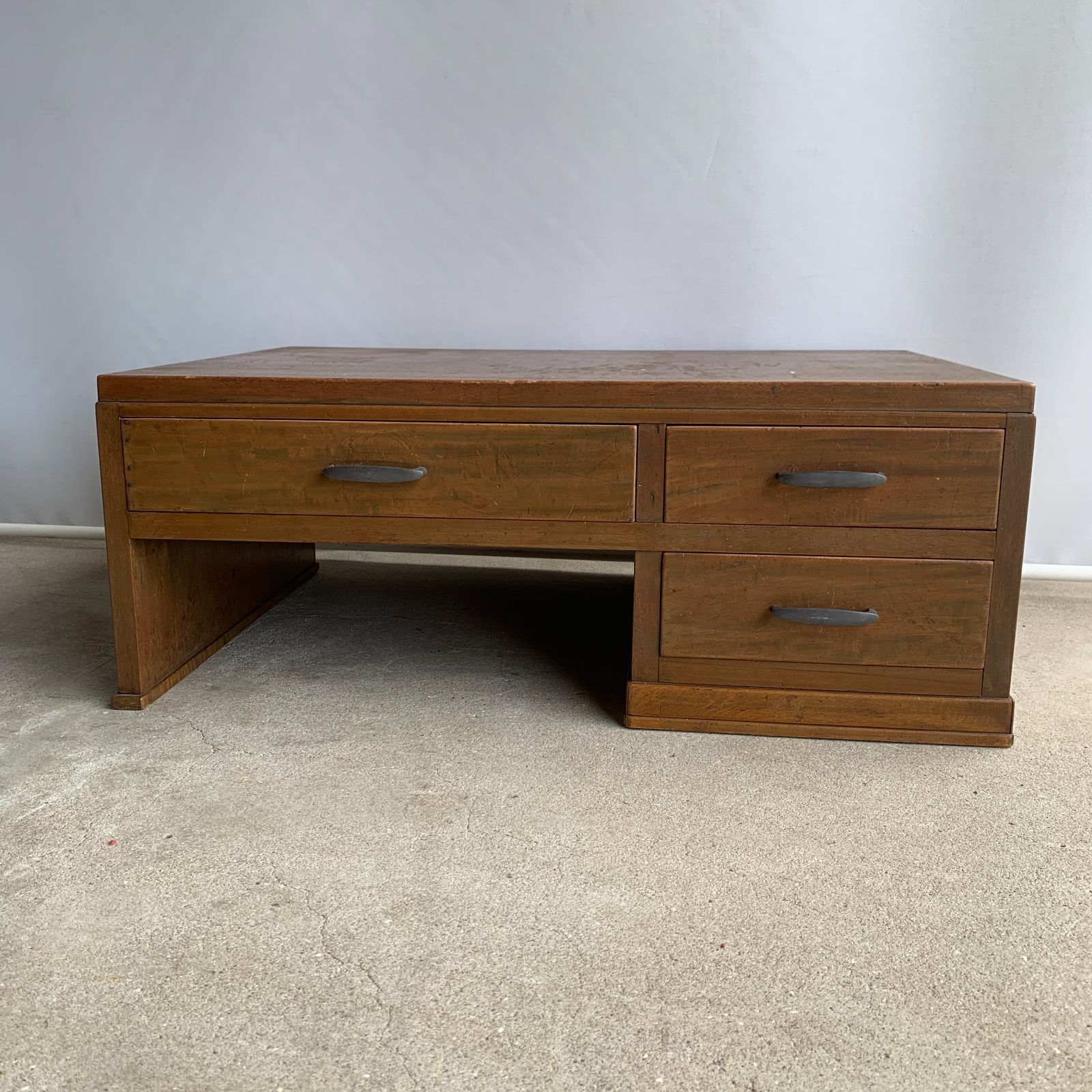 昭和レトロ 文机 片袖机 ローデスク 座卓 引き出し 作業台 /HM-0193