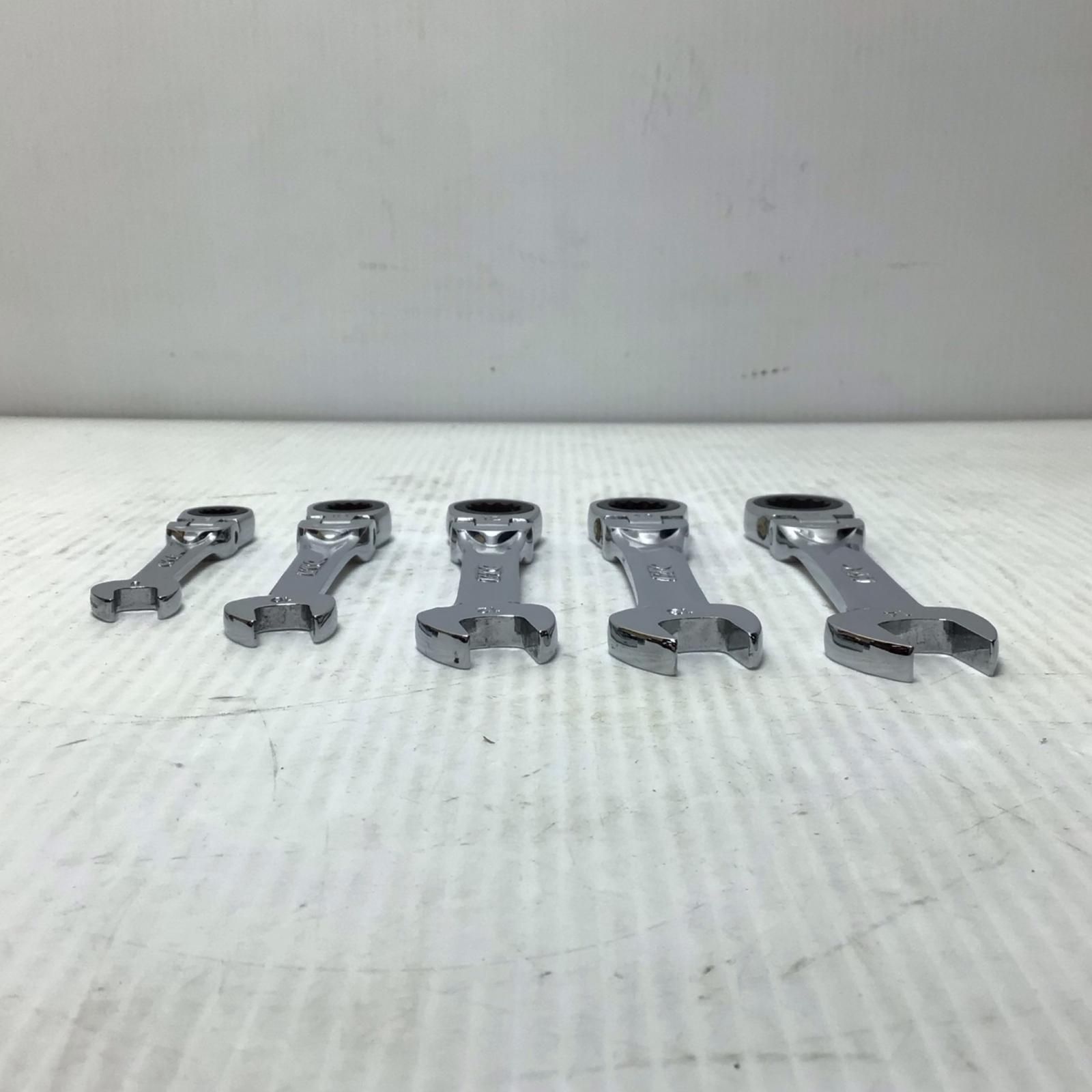  ΘΘKTC ケーティーシー ショートラチェットコンビネーションレンチセット 程度B 5本 使用感有 MSR 2 S-14 13 12 11 10 F コンビネーションレンチ スパナ レンチ