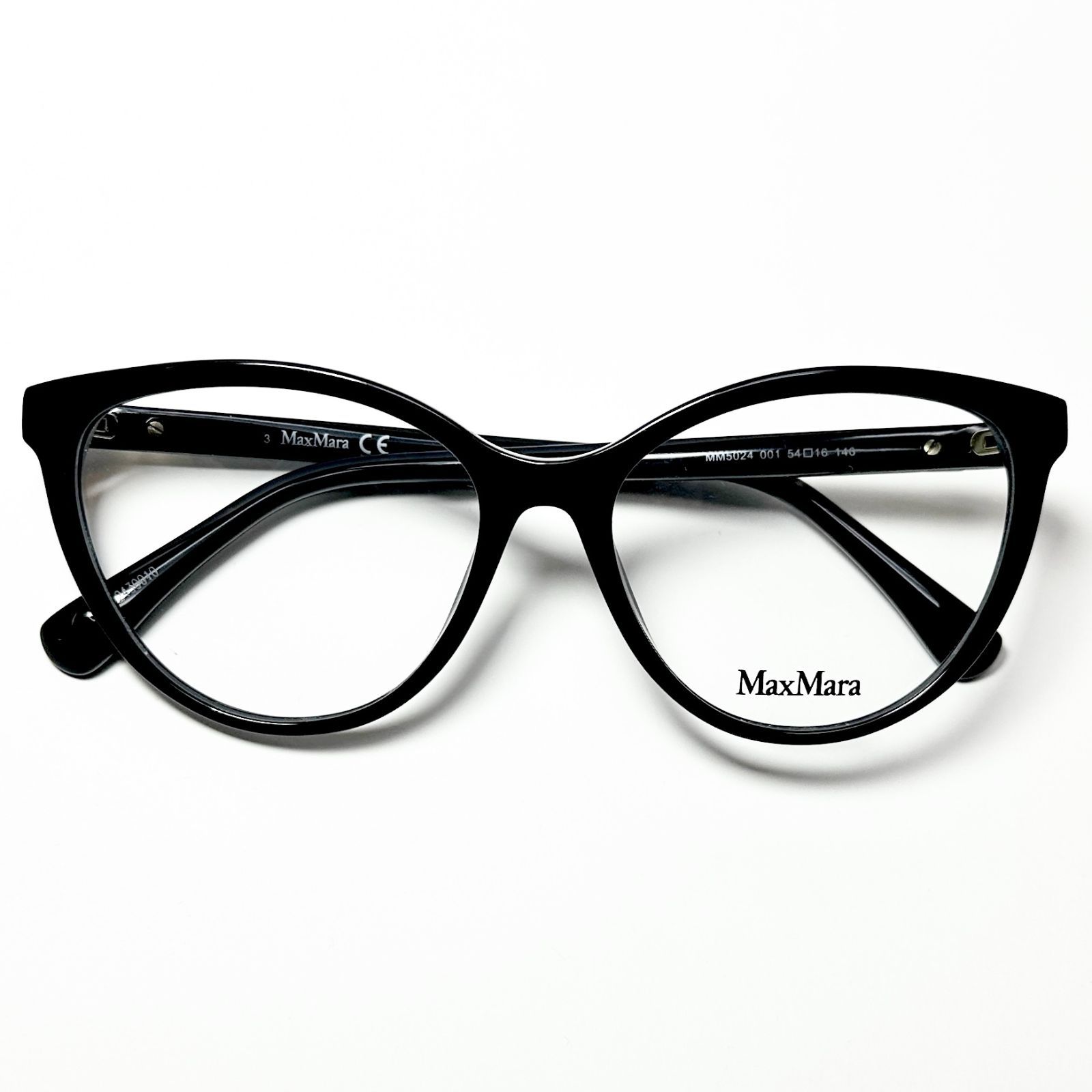 Max Mara メガネ MM 5024|V 001 マックスマーラ Cat型 黒 イタリアブランド ケース クロス 説明書付