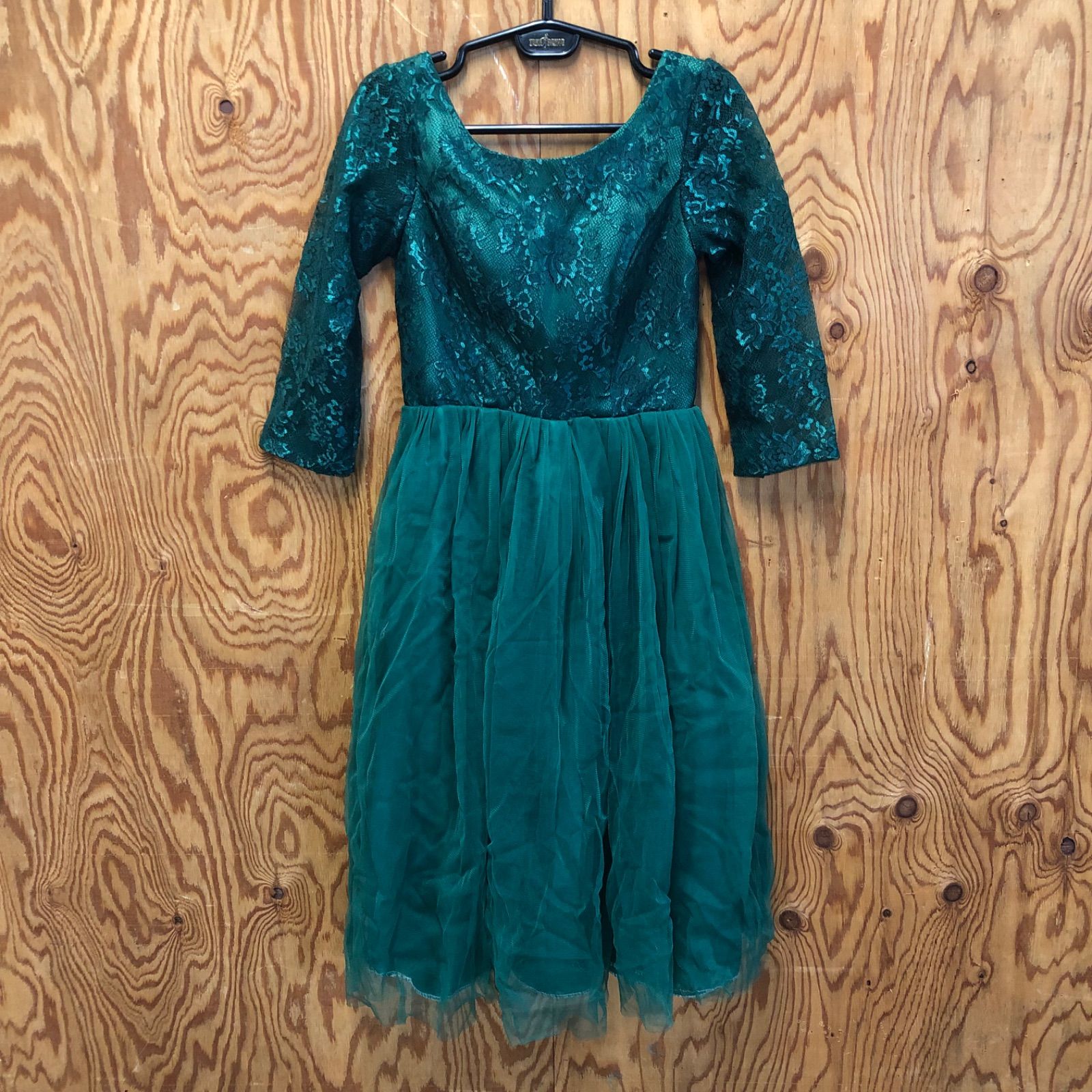 $ げ交渉 社交ダンスドレス パーティドレス グリーン フリル