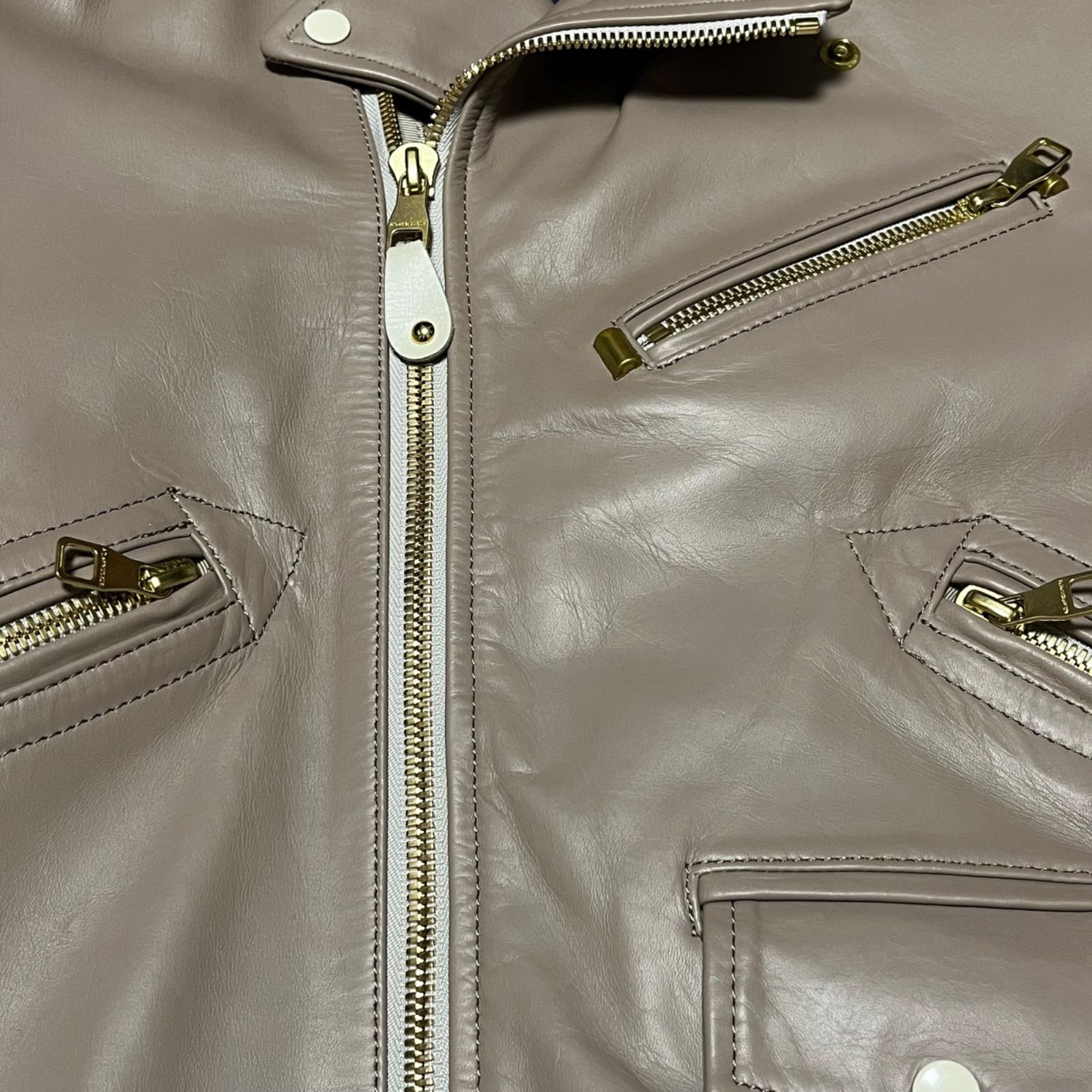 A(LeFRUDE)E アレフルード 18AW ダブルライダースジャケット 牛革 本革