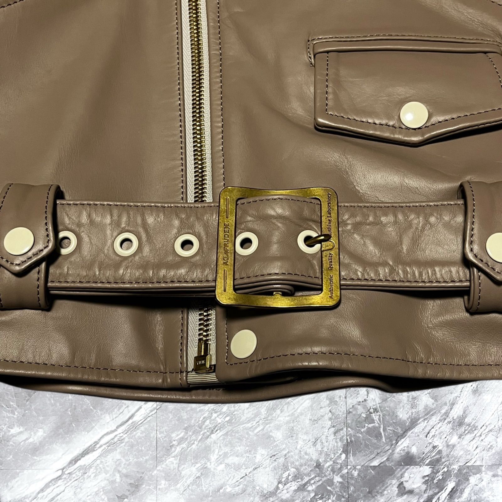 A(LeFRUDE)E アレフルード 18AW ダブルライダースジャケット 牛革 本革