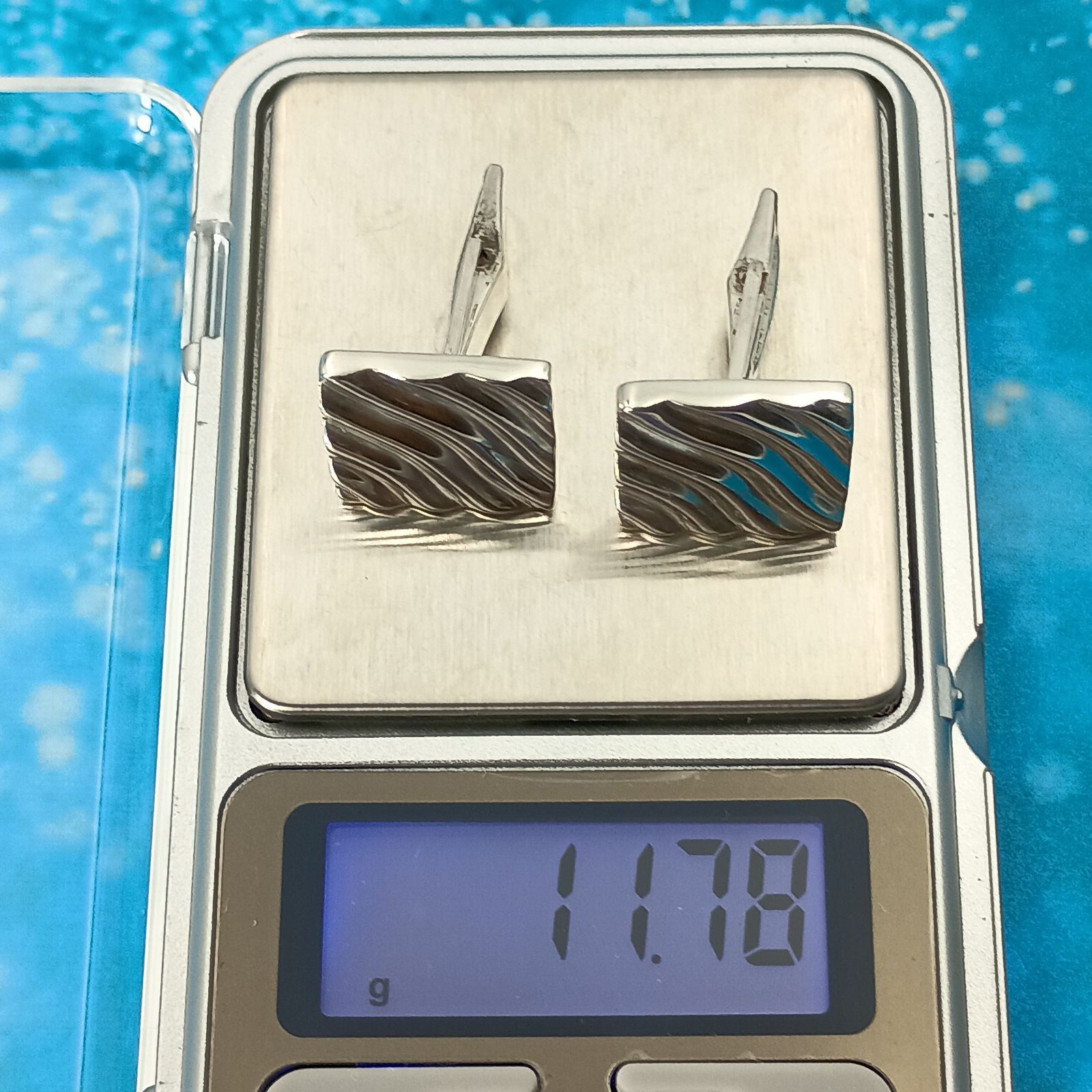 TIFFANY&Co. ティファニー スクエア ウェーブライン ストライプ カフス