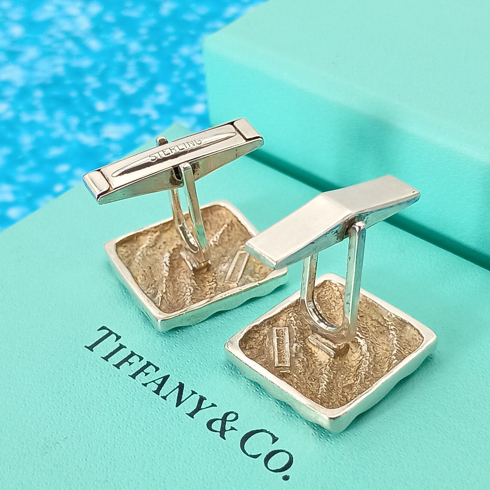 TIFFANY&Co. ティファニー スクエア ウェーブライン ストライプ カフス