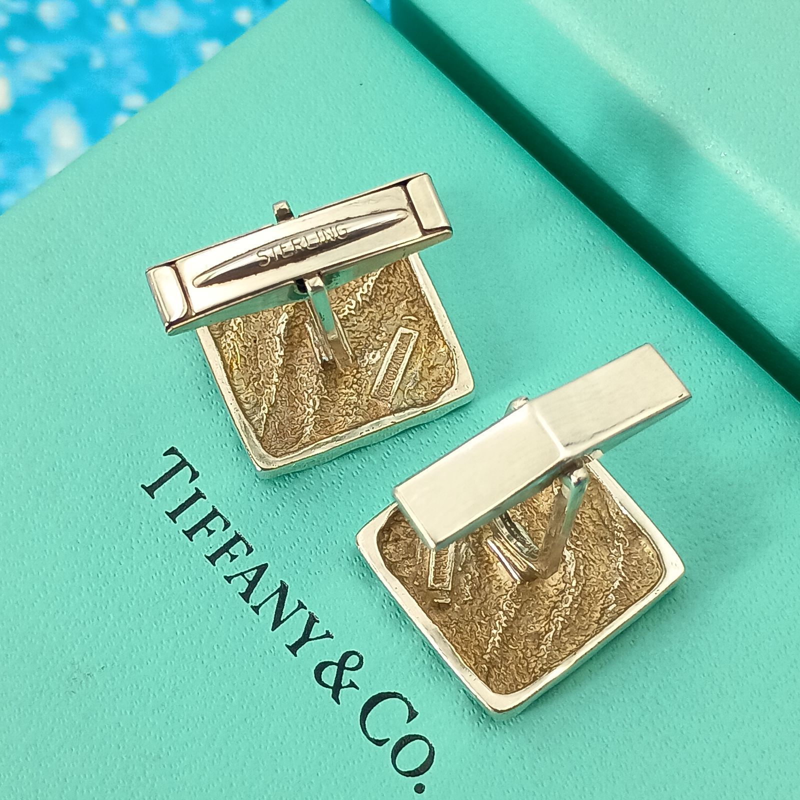 TIFFANY&Co. ティファニー スクエア ウェーブライン ストライプ カフス