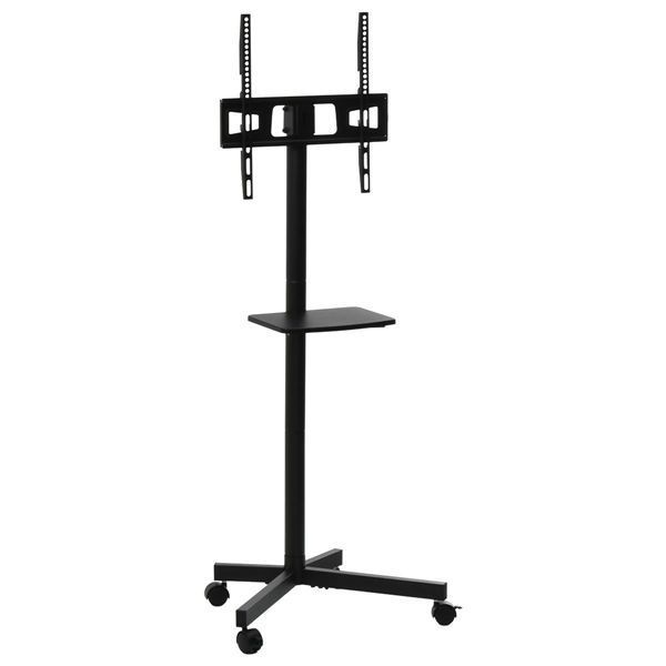 キャスター＆棚付きテレビスタンド ブラック 組立品