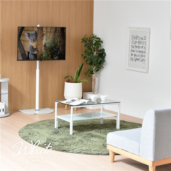 テレビスタンド 約W 55 D 38 H 136 cm ホワイト 組立品