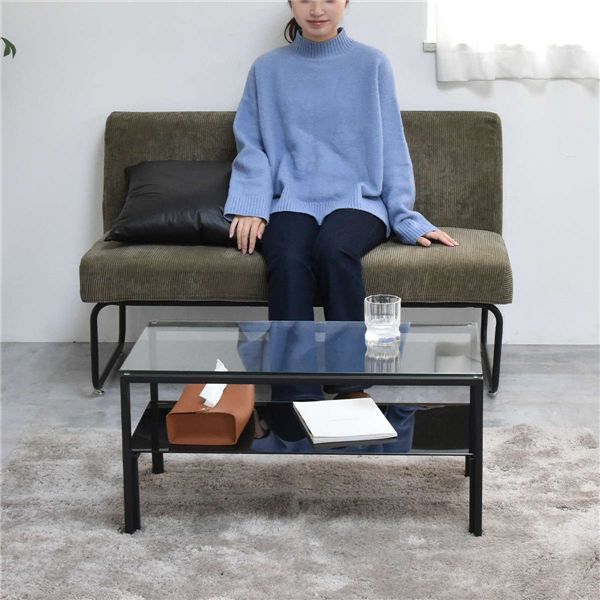 ガラスセンターテーブル 【ブラック】 組立品【代引不可】 - メルカリ