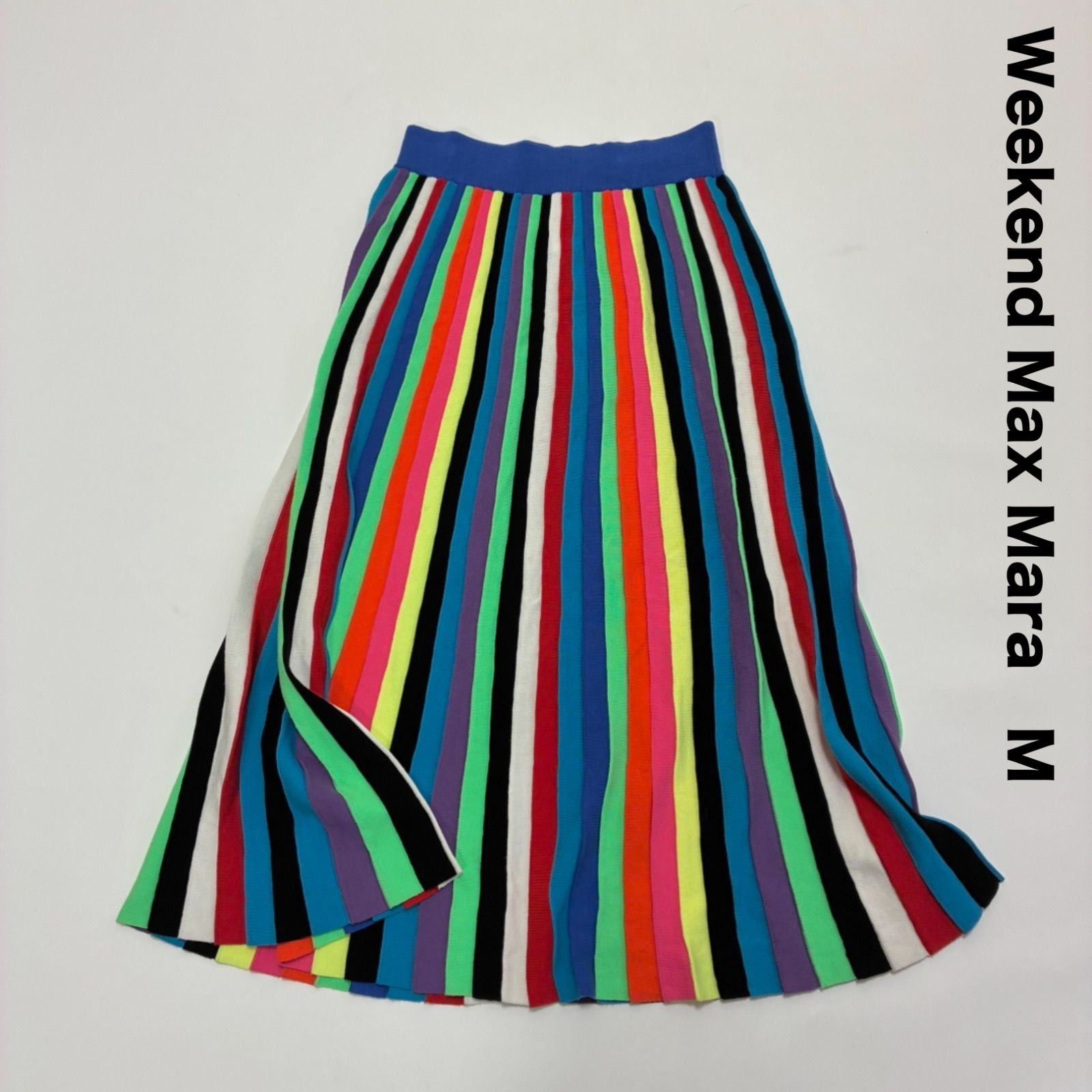 Weekend Max Mara ウィークエンドマックスマーラ Ove Skirt Multi マルチカラーニットプリーツロングスカート