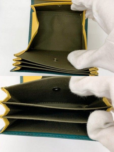 【美品】ミッレフォッリエ2 P25 限定オルテンシア×イエロー　エイジング財布 m+ エムピウ ミッレフォッリエ2 P25 財布 ミニウォレット BOX型小銭