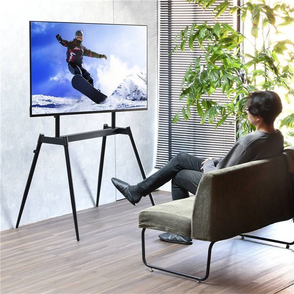 イーゼルテレビスタンド ブラック 組立品