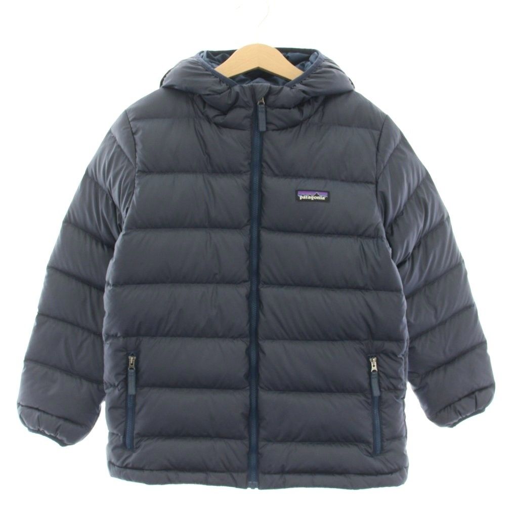 パタゴニア Patagonia ボーイズハイロフトダウンセーターフーディ Boys Hi-Loft Down Sweater Hoody ダウンジャケット アウター 10 M 紺 ネイビー 68207 YT