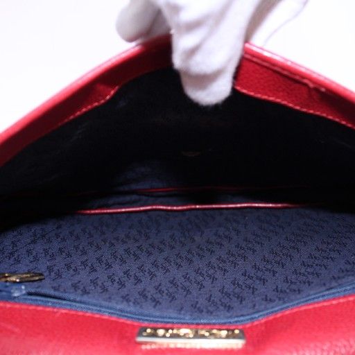 希少カラー イヴサンローラン ショルダーバッグ カサンドラ 三角ロゴ レザー 赤 イヴサンローラン YVES SAINT LAURENT カサンドラロゴ ショルダー