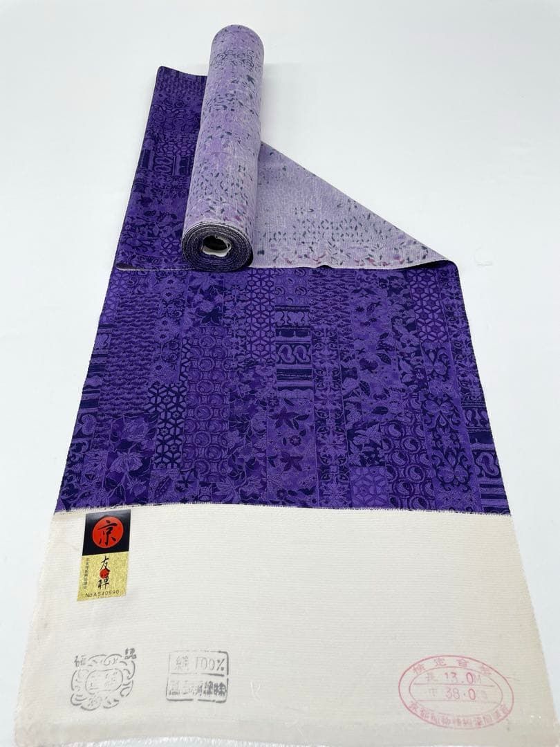 小紋 京友禅 寄せ柄 正絹 反物 FU 092