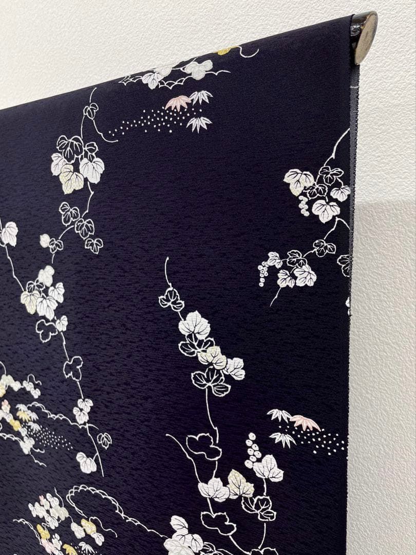 小紋 京友禅 紋意匠 丹後ちりめん 葡萄 正絹 反物 FU094 - メルカリ