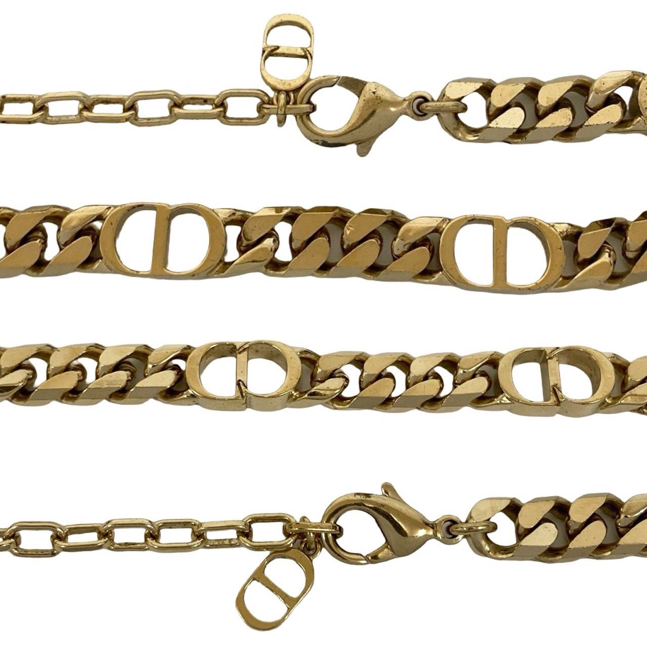 箱 袋付き Christian Dior クリスチャンディオール CD ロゴ GP ネックレス チョーカー ペンダント ゴールド 05029