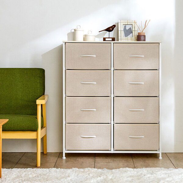 組立簡単 軽量チェスト ホワイト 8杯 組立品