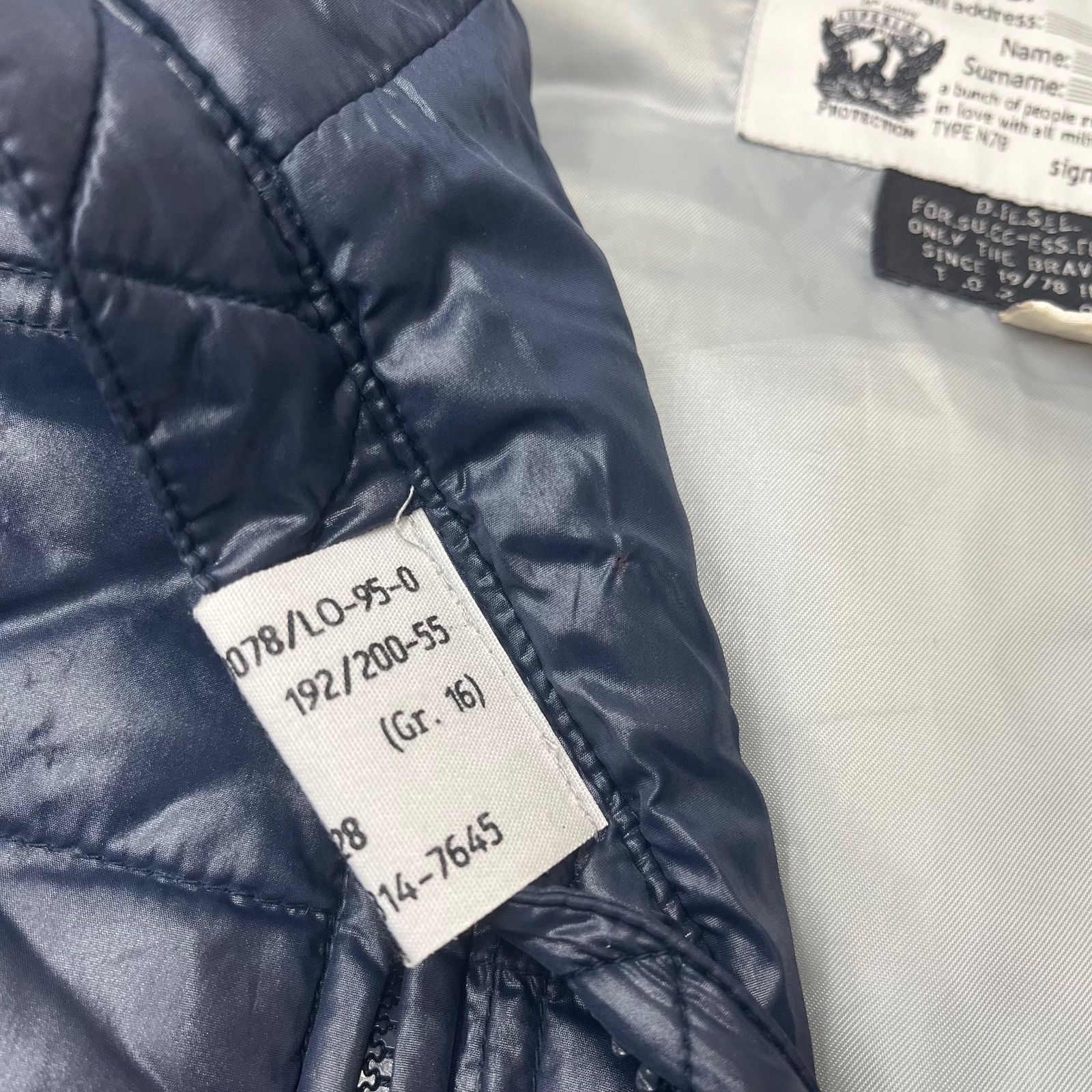 DIESEL ディーゼル ダウンベスト フルジップ XLサイズ ネイビー 紺