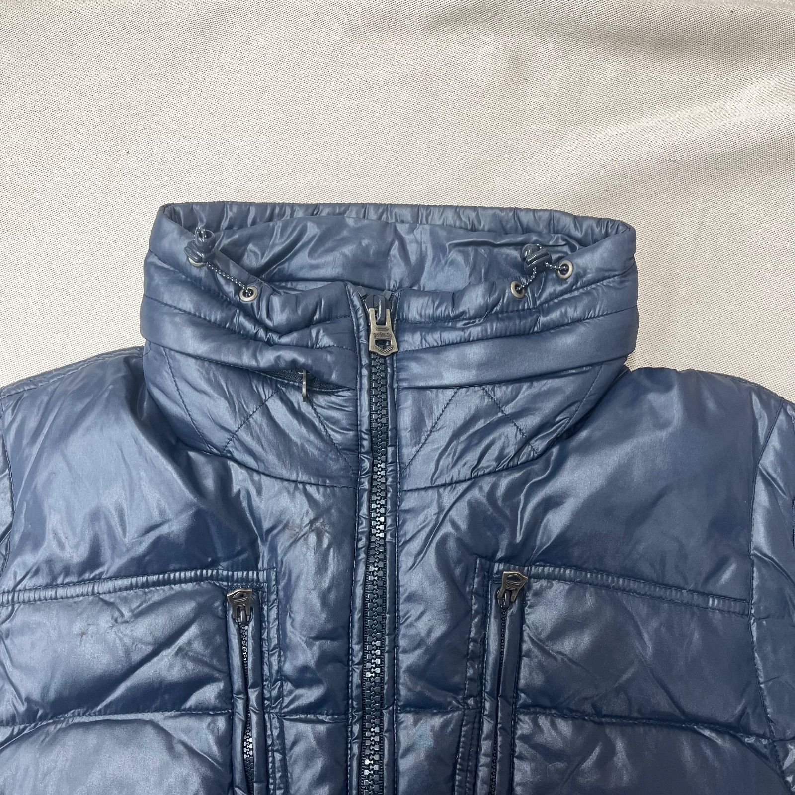 DIESEL ディーゼル ダウンベスト フルジップ XLサイズ ネイビー 紺